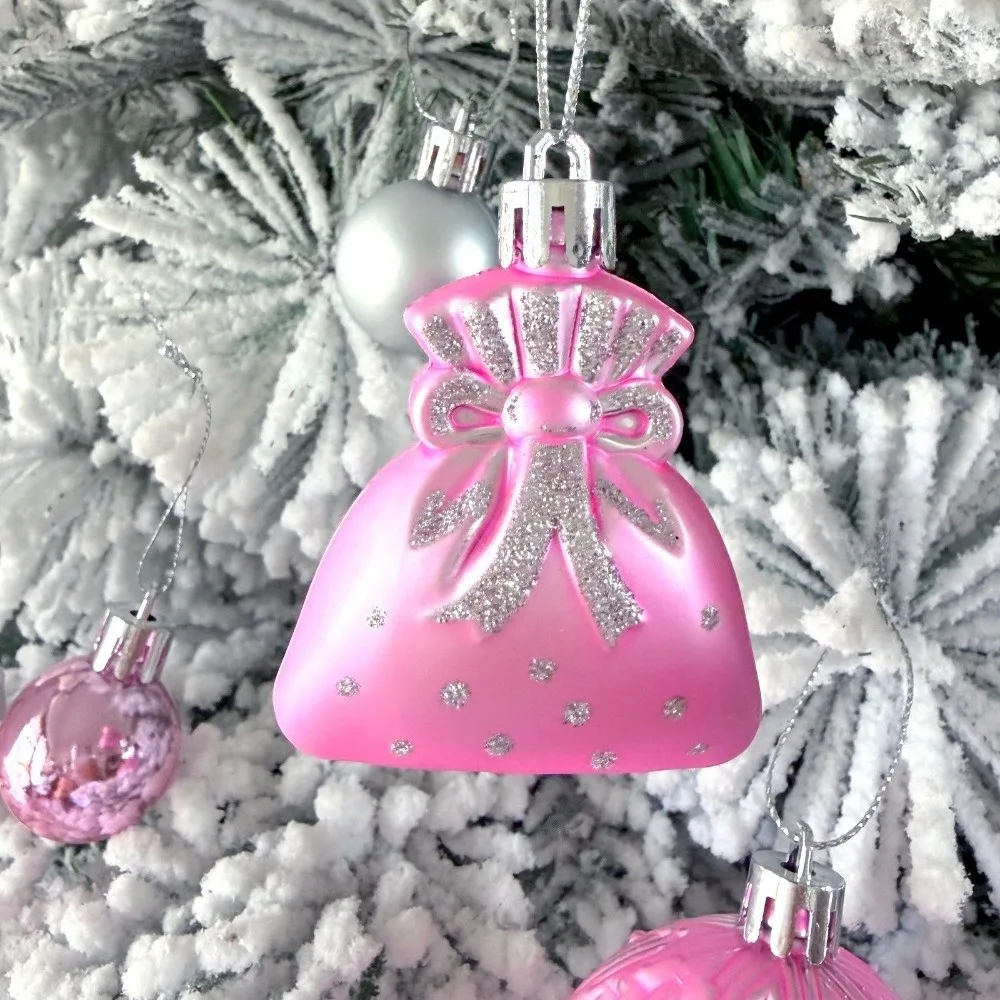 22Pcs/Set Durable 6CM Christmas Ball Shiny Creative Xmas Ornament Ball Christmas Tree Balls Scene Supplies