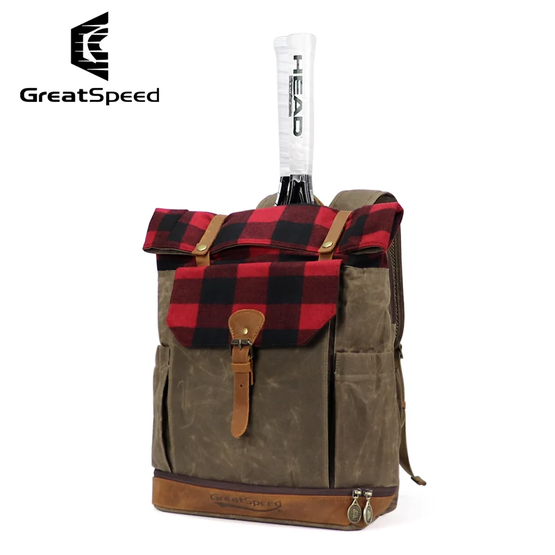 

High Quality Tennis Racquet Backpack Portable Squash Padel Pickleball Tennis Bag Tenis Racket Bag Canvas Leather Sport Backpack