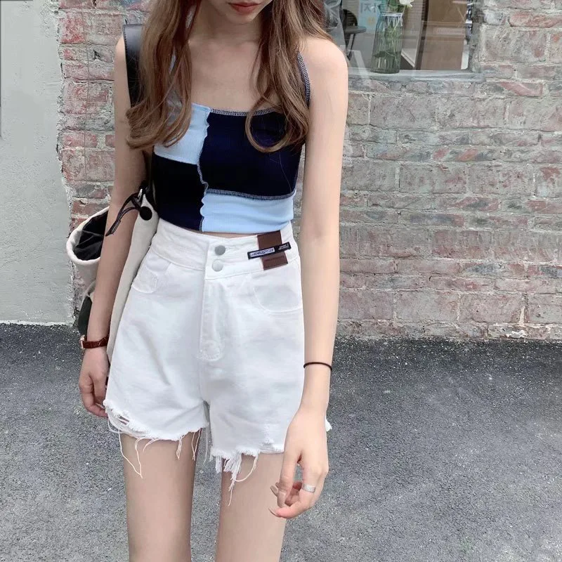 

Versatile High Waist Wide Leg ort Jeans Women's Summer Thin A-Line Loose Fit Slimming Hot Pants Casual Sle High Waist ort Jeans