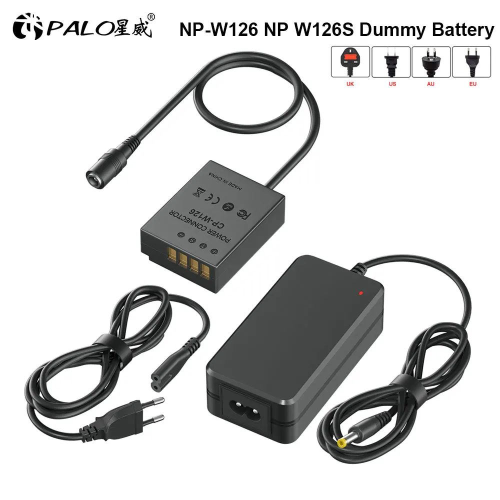 PALO NP-W126 NP-W126S W126S Dummy Battery Power Adapter USB-C DC Coupler for Fujifilm X-T3 XT2 XT30 XS10 XT200 XT100 X100V X100F