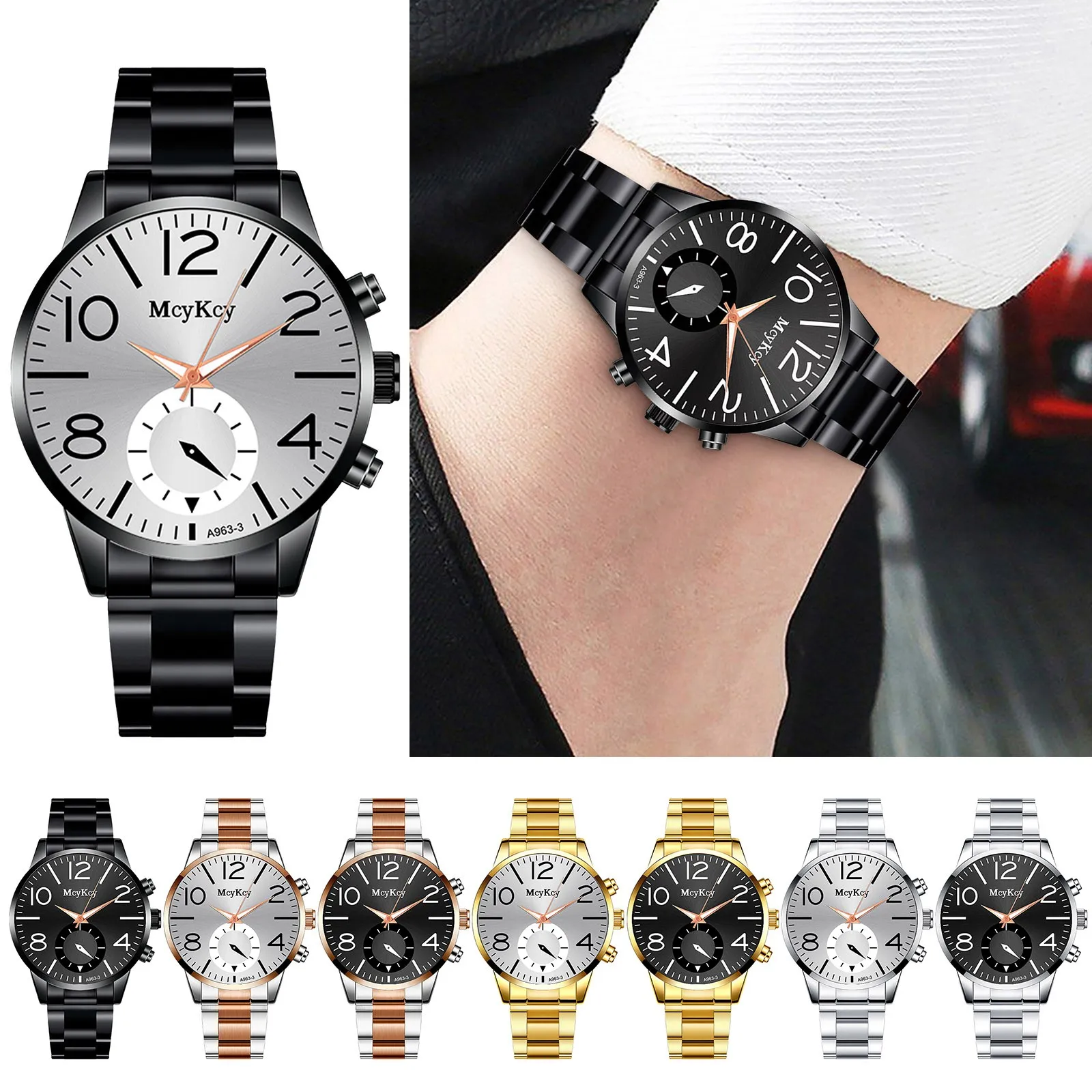 New Men\'S Watches Luxury Stainless Steel Automatic Date Clock Quartz Watch Casual Business Watch For Men 2023 Reloj Hombre