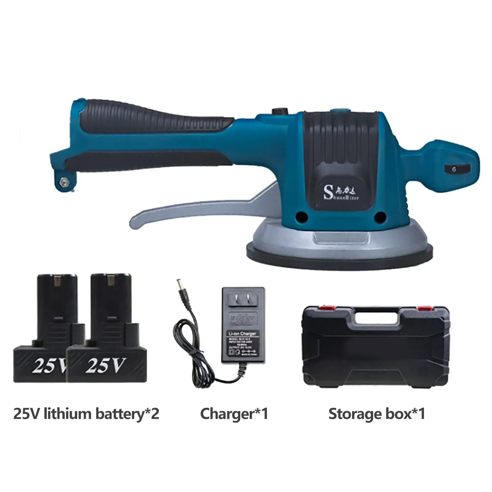 Tragbarer Fliesenrüttler, Fliesenmaschine, Fliesenhammer, 100 kg, Handfliesenrüttler mit 2 Akkus und Ladegeräten, 12000 U/min, 110 V–240 V