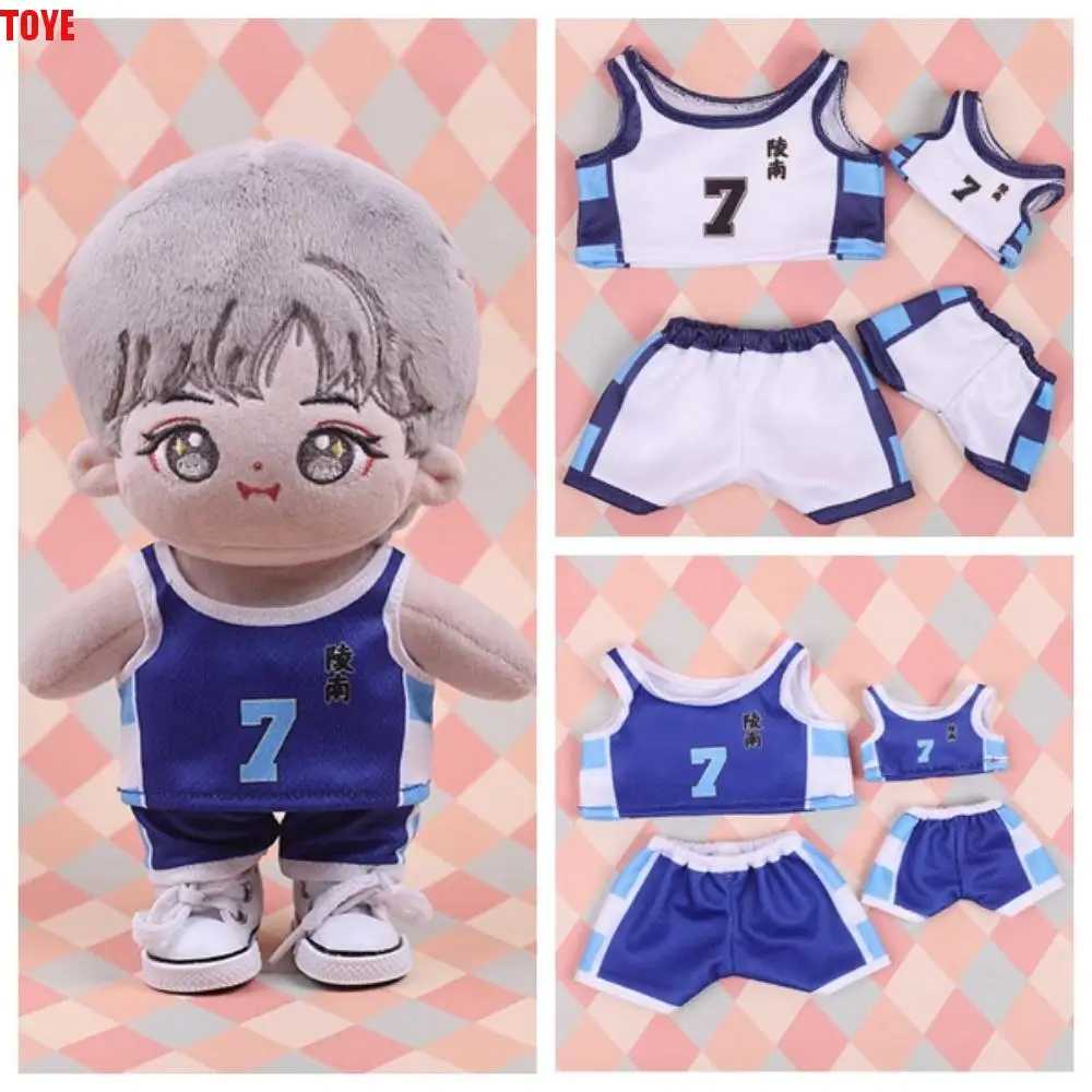 Sport Uniform Doll Basketball Outfit Anime Pant Plush Doll Sports Clothes Blue Mini 20cm Cotton Doll Clothes Children's Gift