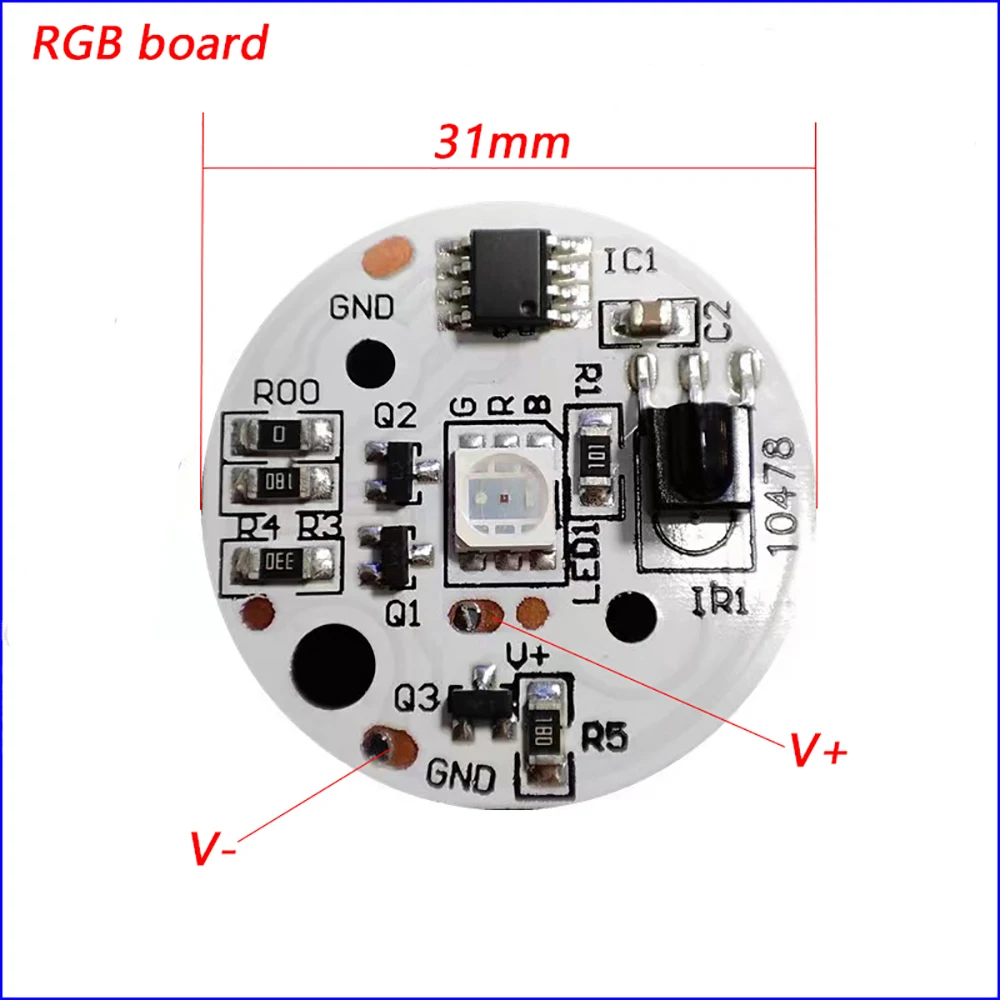 DC Input 5V colorful gradient LED RGB light board with remote control(include CR2025 battery).