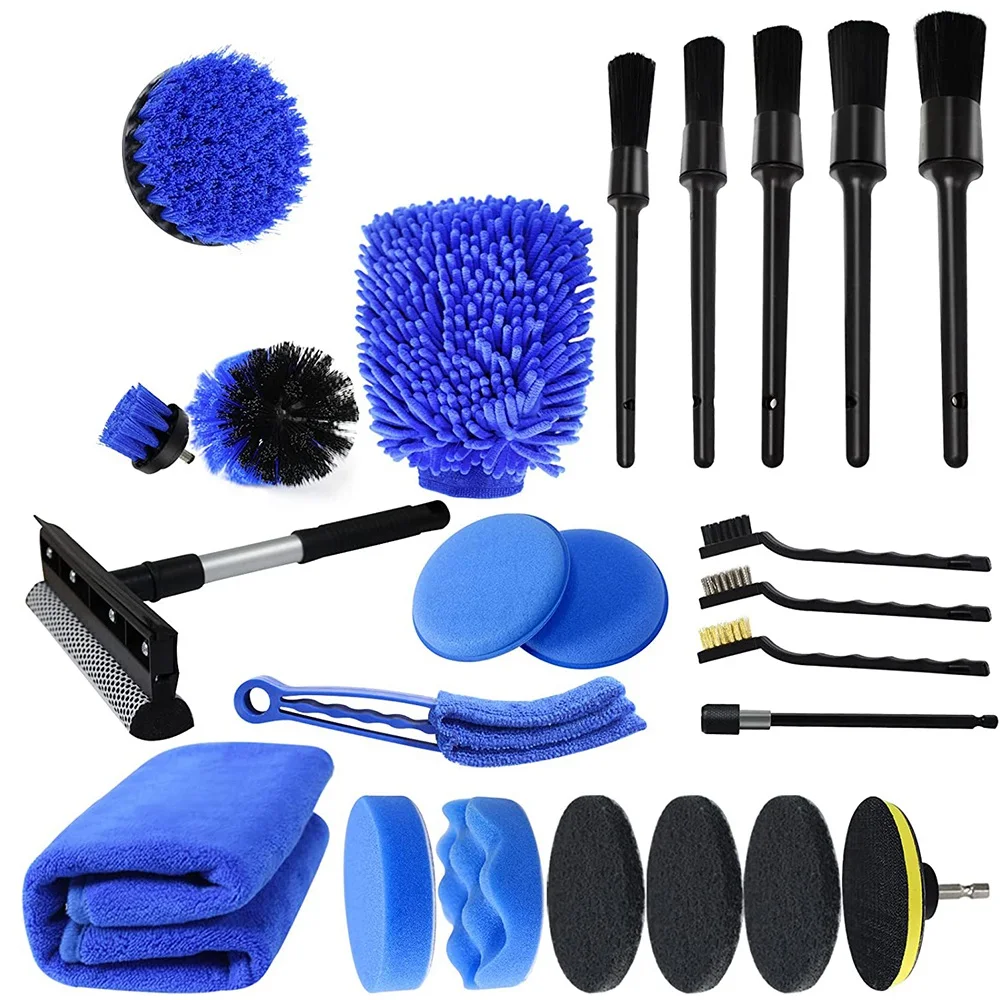 

Car Cleaning Tools, Auto Detailing Brush Set with Driller Attachment for Cleaning Wheels, Dashboard, Interior,