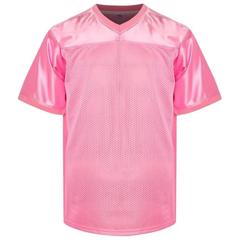 Neues 2025 Blanko Fußballtrikot Herren Outdoor-Sportbekleidung Trainingsoberteil Atmungsaktiv Schnelltrocknend Amerikanisches Fußballshirt Rosa – Detail 3