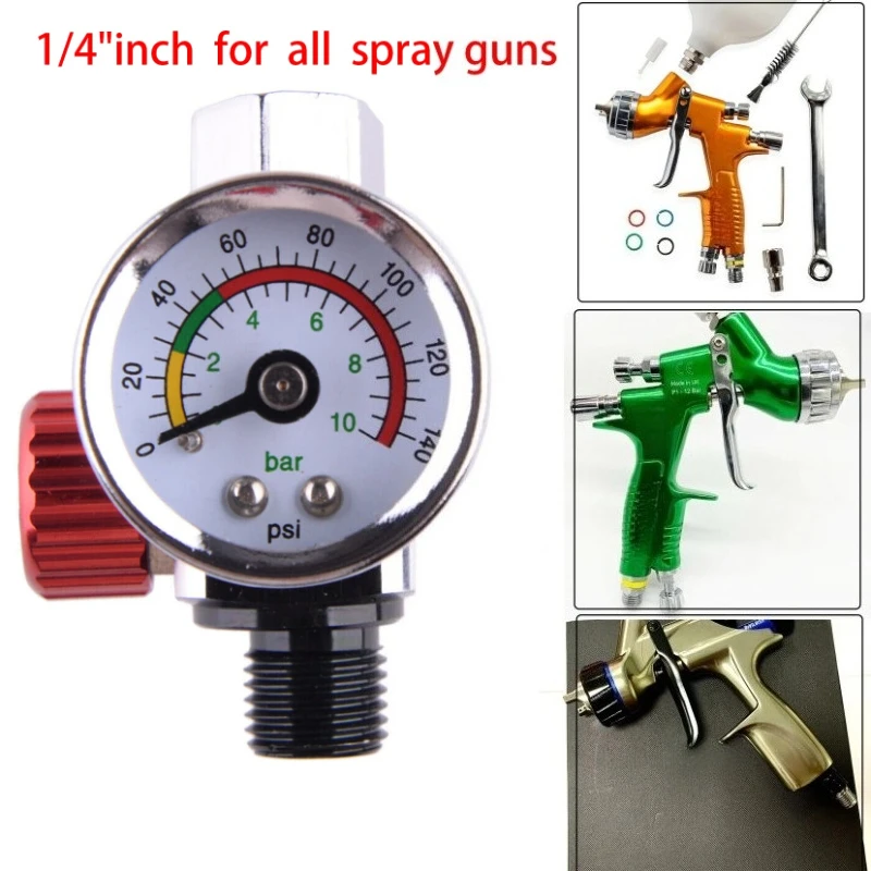 

1pcs Car Air Regulator Pressure Gauge Tool fit for Devilbiss Iwata 0-140 PSI new