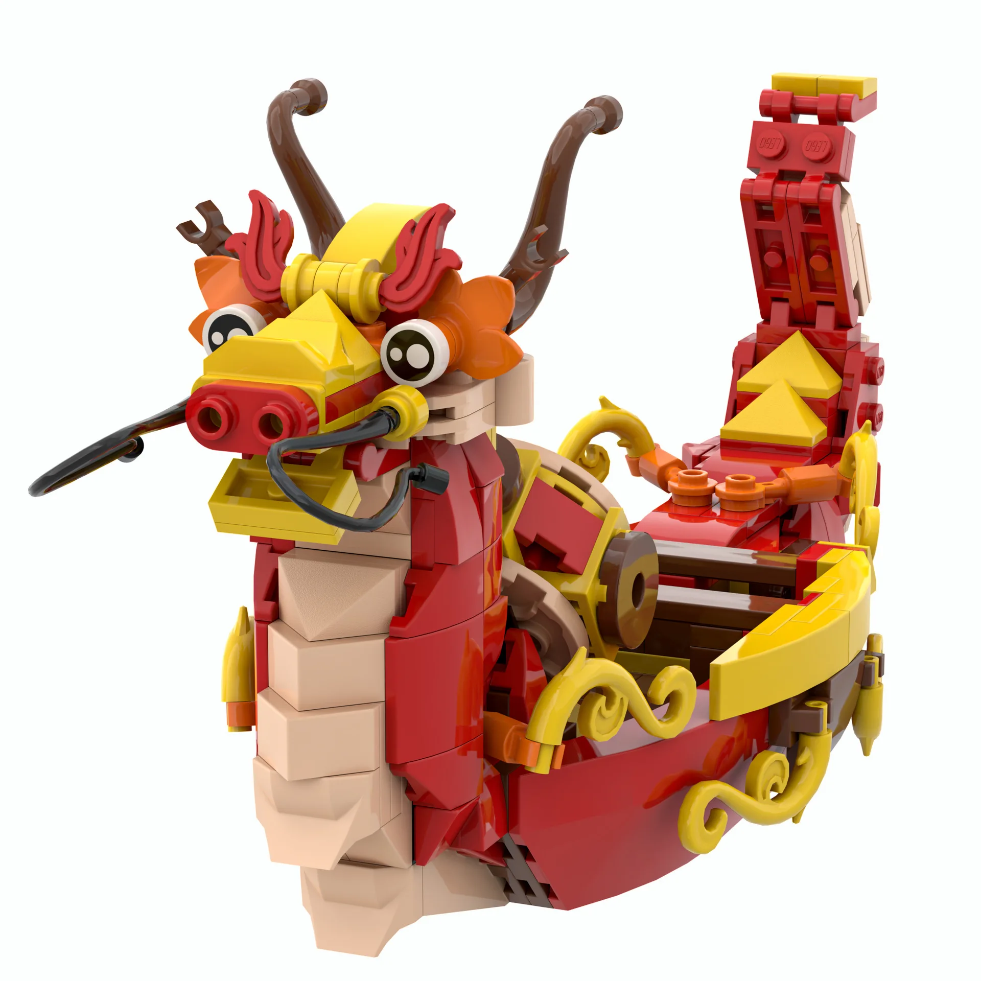 Chinese Dragon Boat Bounty Boat Ship Sailing Building Blocks Bricks Classic Model Kids Toys Boys Children Adults Gifts