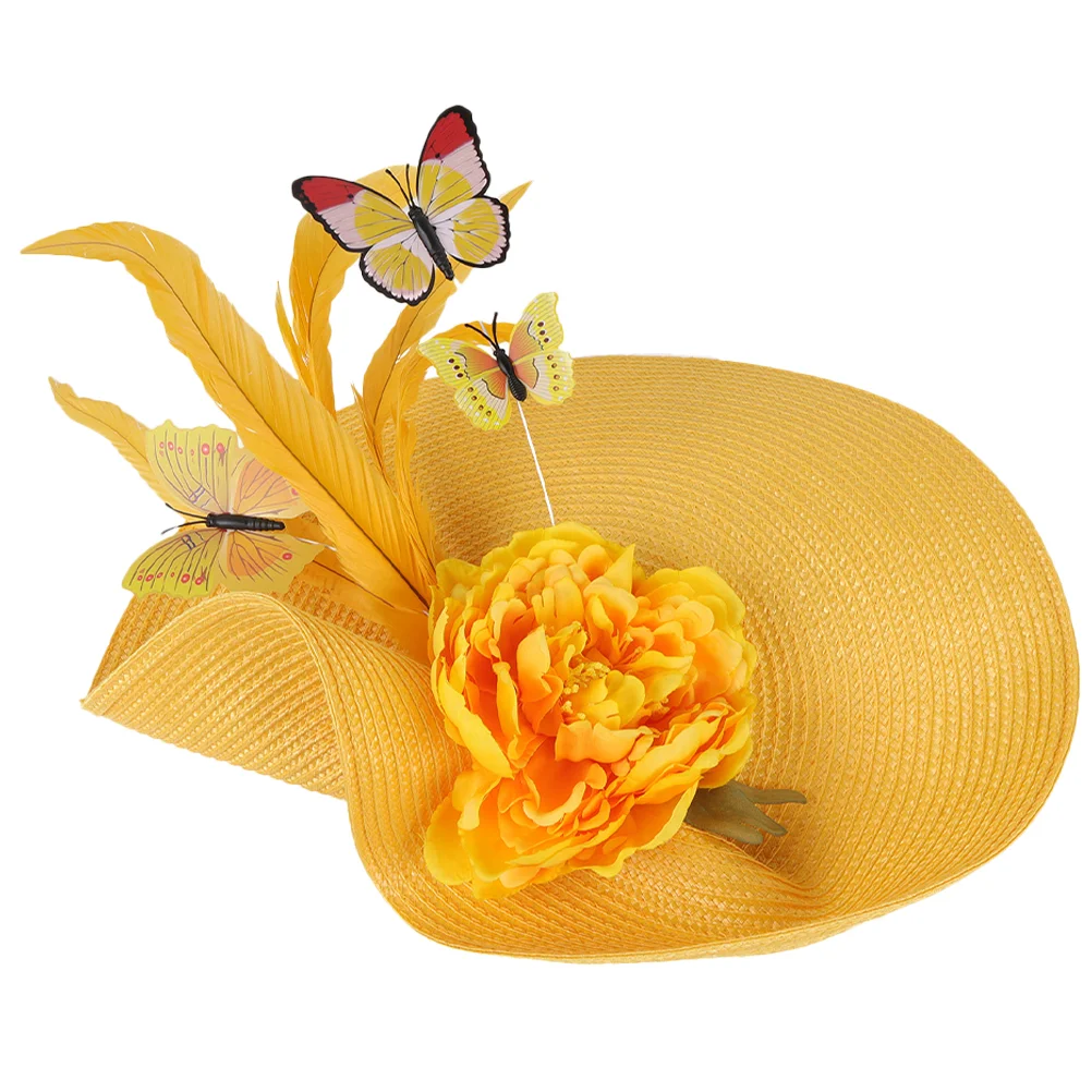 

Handmade Headgear Straw Fascinator Wedding Hat Tea Party Women Headband Fascinators for Headdress