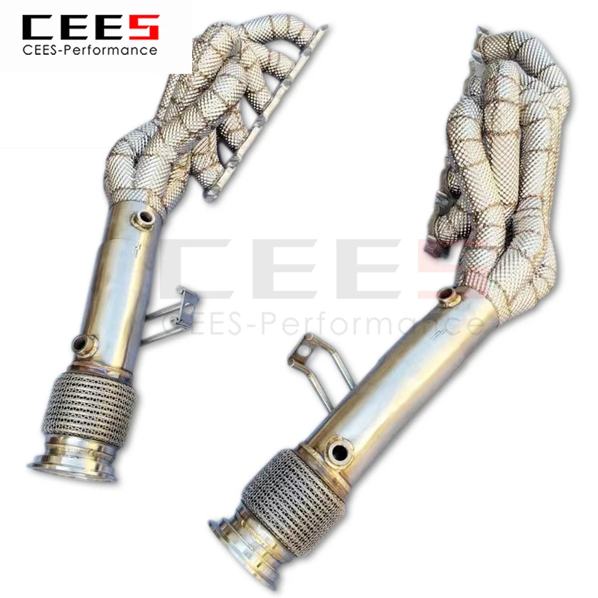 CEES Exhaust System For Lamborghini LP560 LP550 LP570 LP580 LP610  5.2L V10 Headers Manifold Test Pipe No cat Downpipe