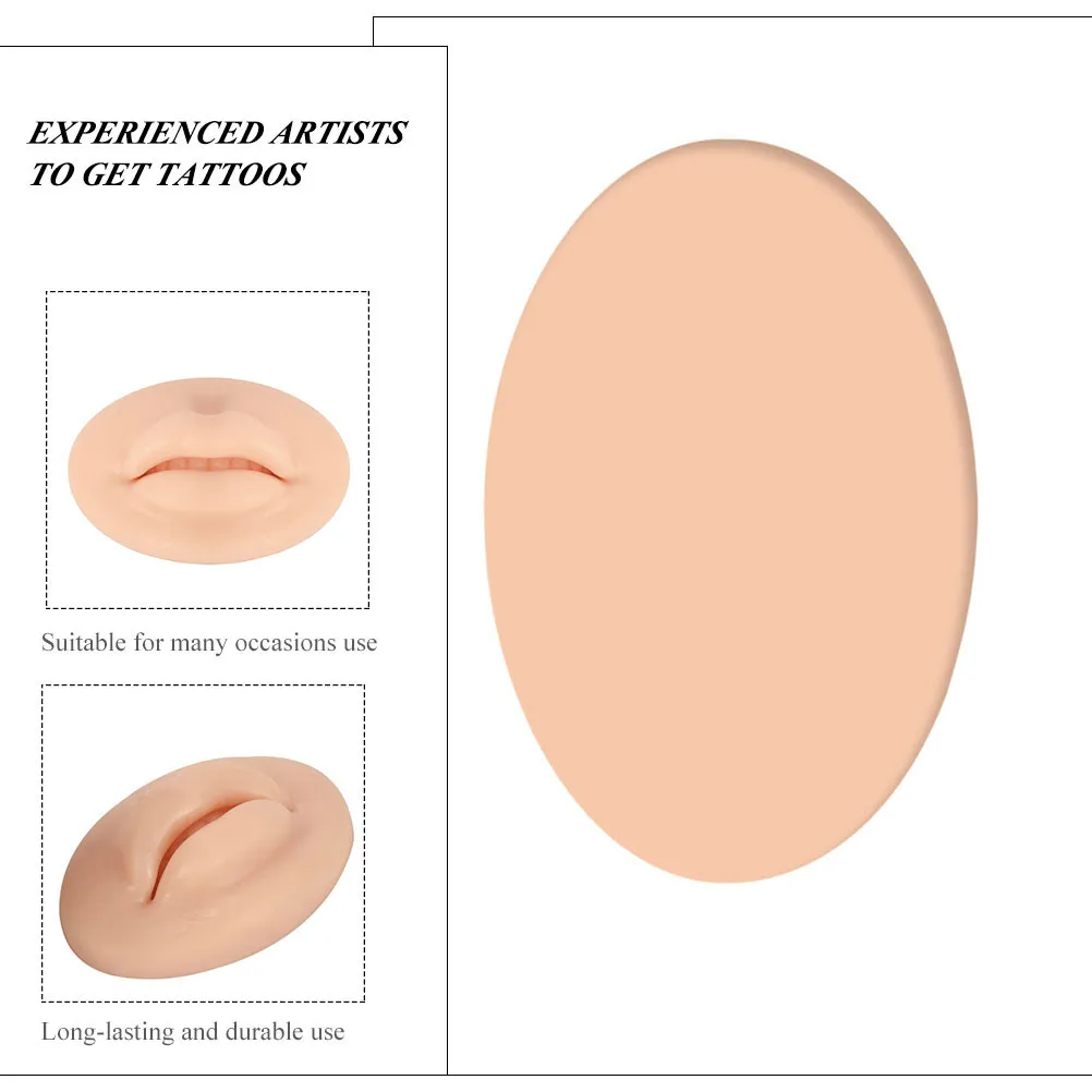 

2Pcs Simulation Practice Lip Mold Silicone Skin for Tattooing Eyebrow Lip Gloss Applying Training Realistic Feel Multifunction