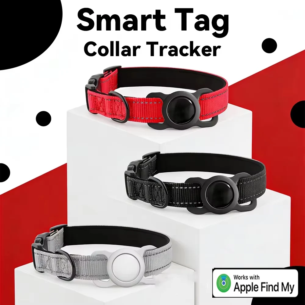 

Pet Bluetooth Tracker for iOS Dog Mini Tracking for Apple Find My Dog Cat Collars Anti Lost Smart Tag Adjustable Pet Locator