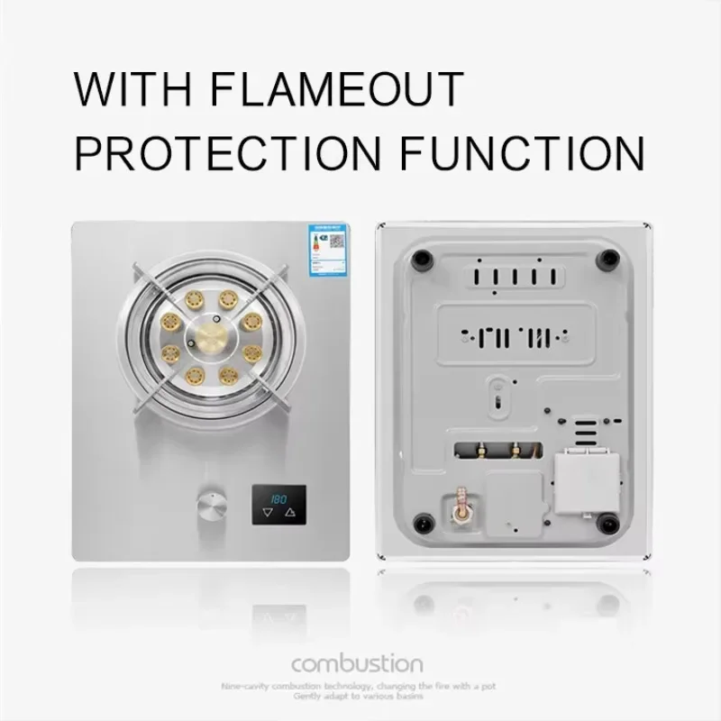 7.0Kw fire single burner stainless steel with flameout protection kitchen gas stove
