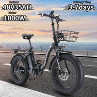 KETELES KF9 Electric Bike 1000W Motor 48V35AH Lithium Battery City Trip Electric Bicycle 20*4.0-in Fat Tire Mountain Fold E-bike