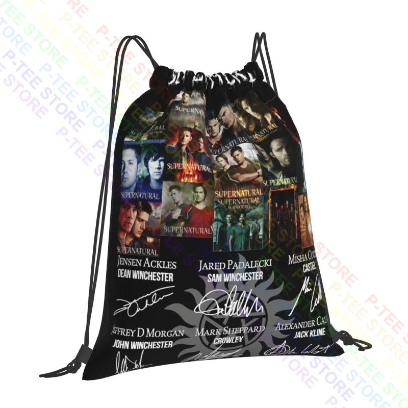 Supernatural 15 Years Of Anniversary Thank You For The Memories Drawstring Bags Gym Bag Training Eco Friendly