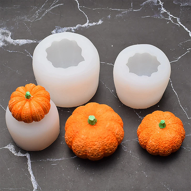 3D Mini Pumpkin Shape Silicone Mold Halloween Party Decoration Fondant Mousse Handmade DIY Chocolate art Cake Mold Washable