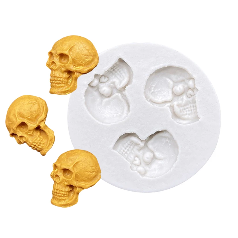Skull Halloween Silicone Sugarcraft Mold Resin Tools Cupcake Baking Mould Fondant Cake Decorating Tools