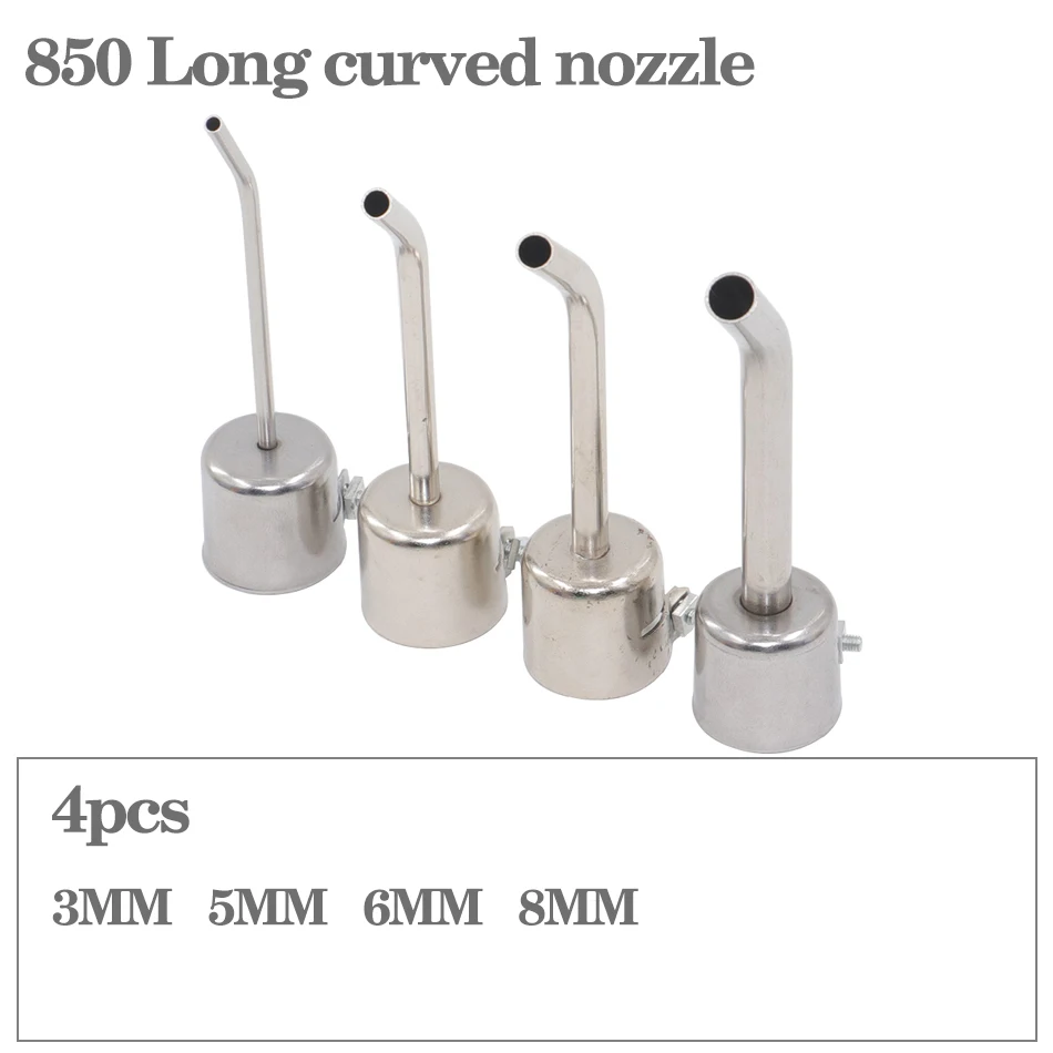 4 stücke BGA 850 Serie Universal Heißluft Pistole Düse Verlängerung Ellenbogen Entlötstation Mit Düse BGA Universal 3mm 5mm 6mm 8mm