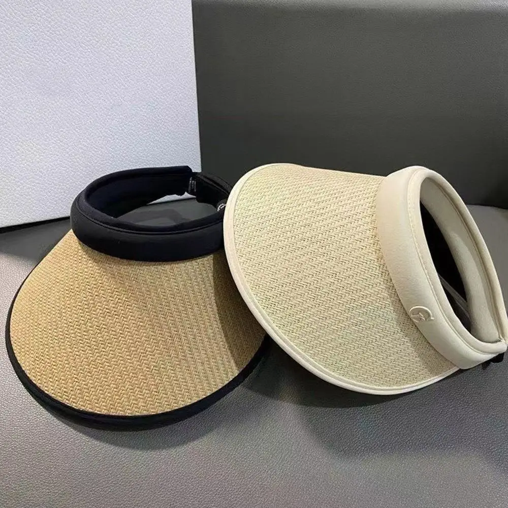 Proteção UV Wide Brim Beach Hat, Viseiras casuais, Sun Straw Cap