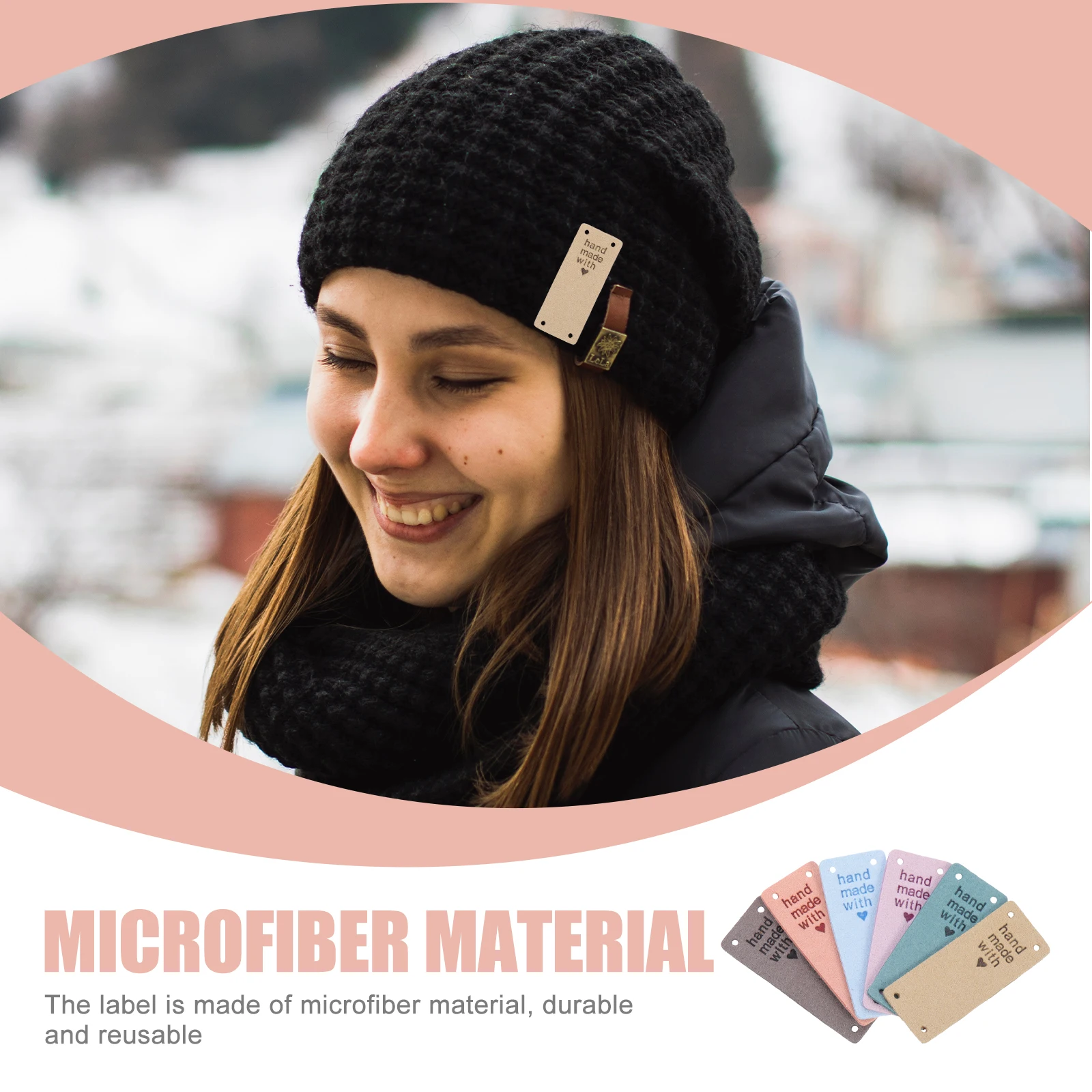 

30pcs Diy Clothes Microfiber Tags Clothing Embossed Sewing Accessories Craft Reusable Smooth Label For Hat Shoes Bags