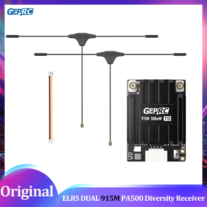 

GEPRC ELRS Dual PA500 Diversity Receiver 915M Мощный чип PA 500 МВт WIFI сплав корпус с ЧПУ для FPV квадрокоптера Запчасти для дронов