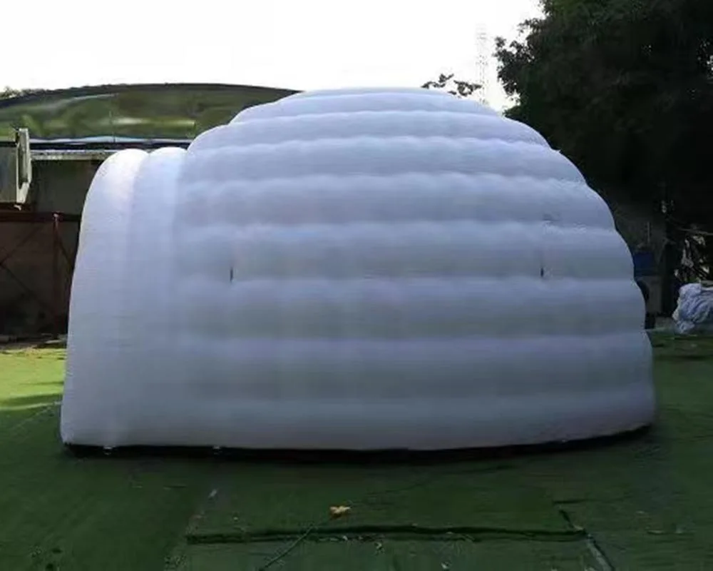 Cúpula de iglú inflable con luz LED blanca, tienda de campaña para publicidad comercial, boda, eventos de Camping, venta al por mayor, 20/30 pies de diámetro