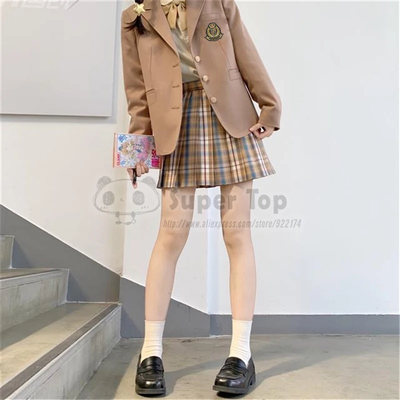 Women Students Spring Autumn Casual Blazers Khaki Japanese Long Sleeves Suit Jackets Coat High School DK JK Uniform