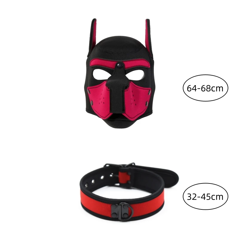 Puppy Cosplay Costumes of XL Code Brand New Increase Large Size Padded Rubber Full Head Hood Mask with Collar for Dog Roleplay