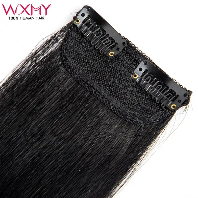 Human Hair Extensions Clip In Straight Hair 7-17g/pcs Natural Remy Human Hair Extensions Clip-in One Piece 4