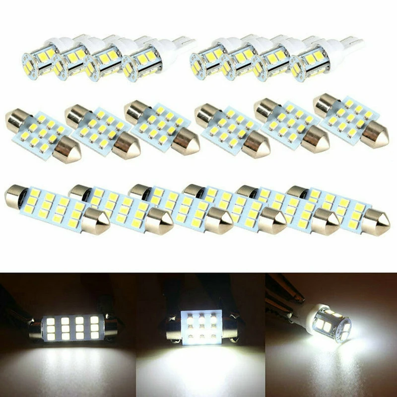 20X Combo LED Car Interior Light Dome Map Lamp Door License Plate Lights Bulbs White