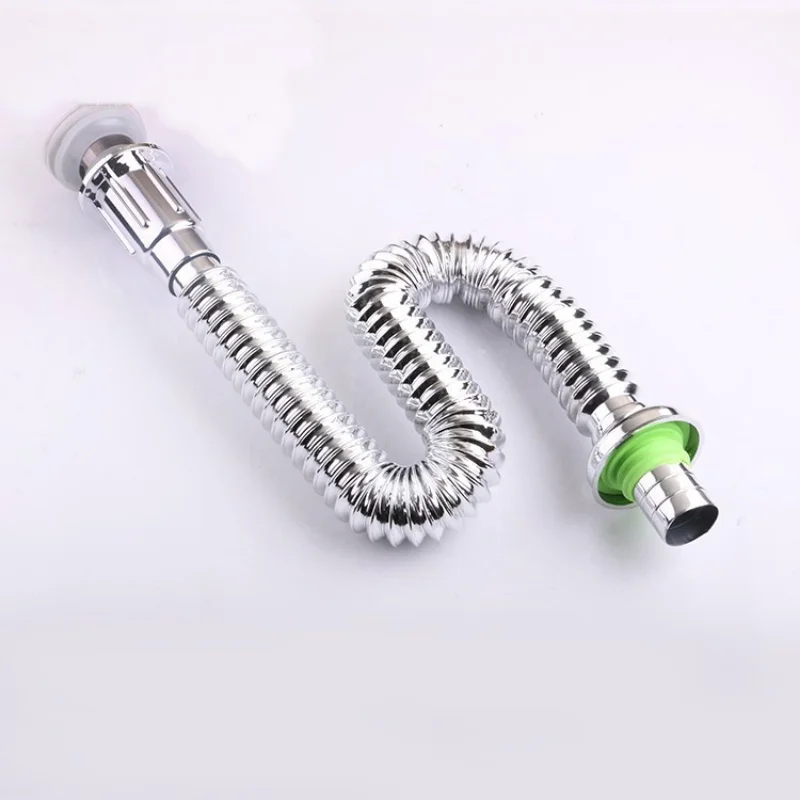 Electroplating Joint Water Pipe Stainless Steel Basin Drainer Sink Drains Wash Basin Trap Tube For Kitchen Bathroom Accessories