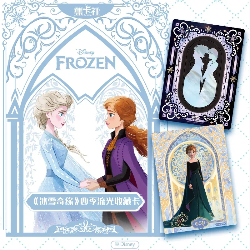 Card Fun Genuine Disney Frozen Card Four Seasons Flowing Light Card Elsa Anna Animation Role SEC Collectible Cards Toys Gifts