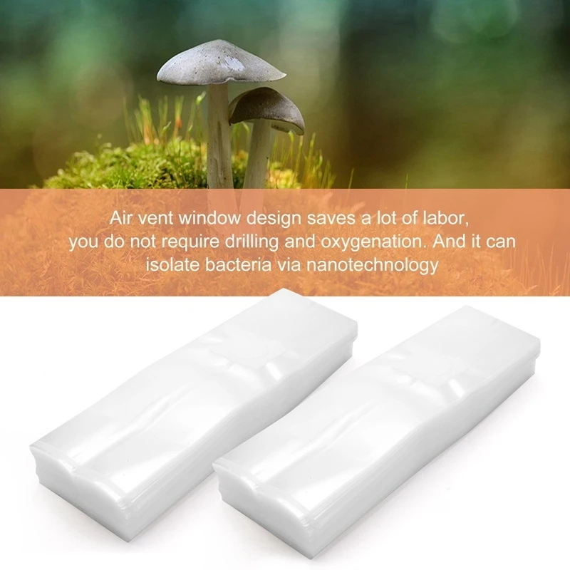 Substrato de bagas de centeio, Cogumelo crescendo Spawn Bag, Cogumelo Spawn crescer saco, Alta temperatura, pré selável, novo, 100pcs