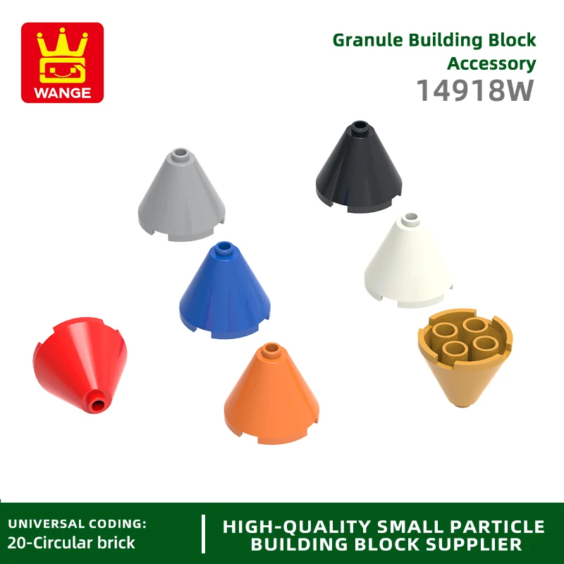 WANGE 14918W 100g/52PCS Circles Angles Brick 2x2x2 ConeTiles 3Wide Missile Warheads Block Moc Color Compatible with Brick