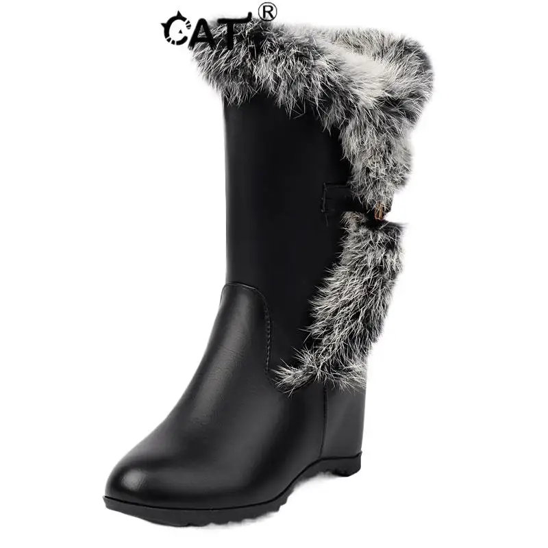 

ASILETO Design Boots Round Toe Increased Heel Plush Size 41 42 43 Daily Fashion Snow Bota
