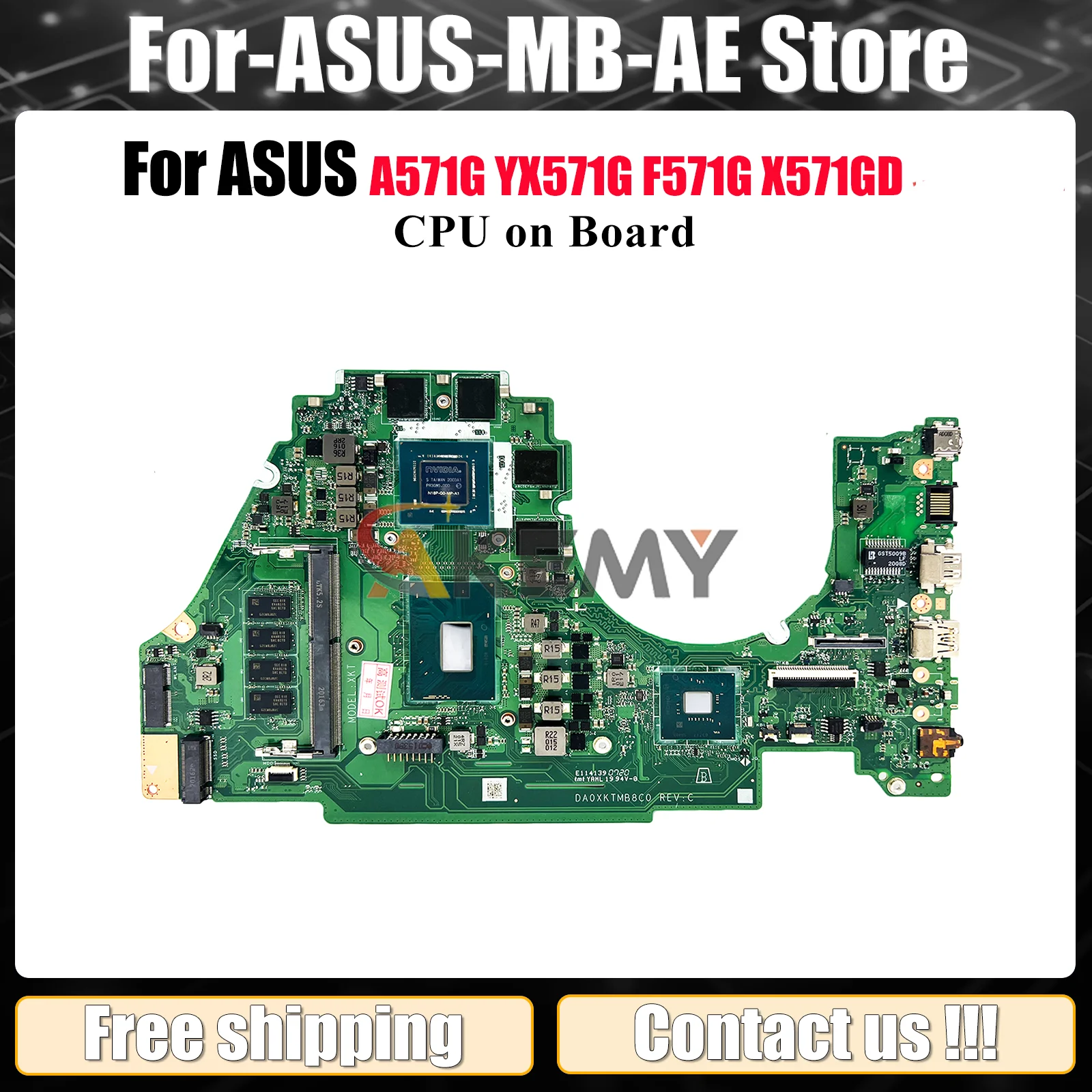 X571GT Laptop Motherboard For ASUS VivoBook FX571G R571G X571GT X571GD YX571G VX60G K571G X571G A571G F571G Mainboard With CPU