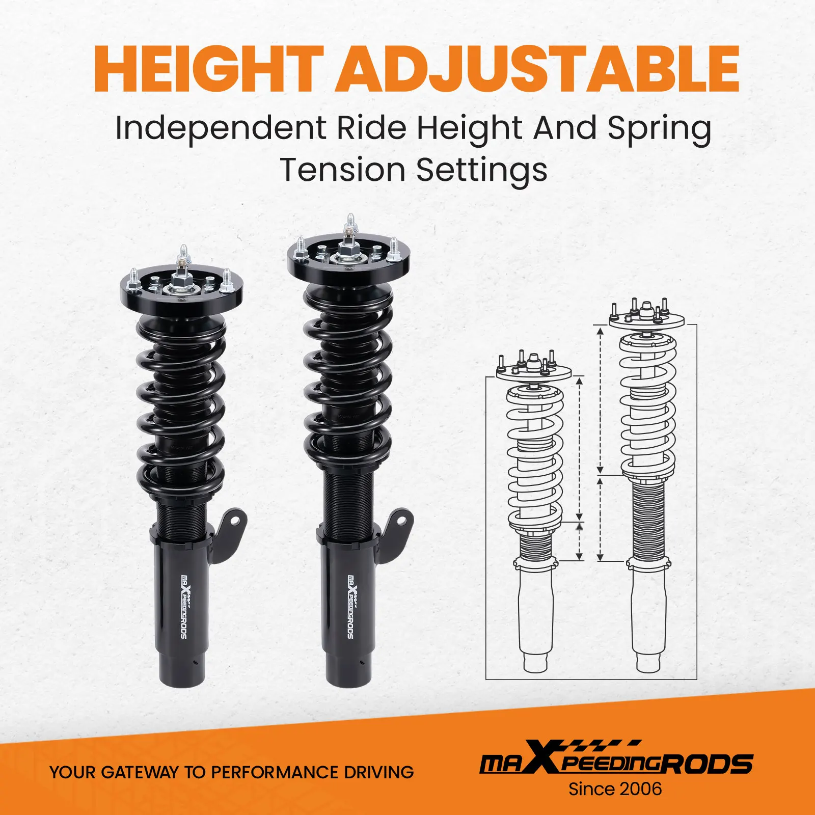 Complete Suspension Coilover for BMW E46 Saloon Convertible Coupe 318d 320d 330d Shock Absorbers Springs Suspension