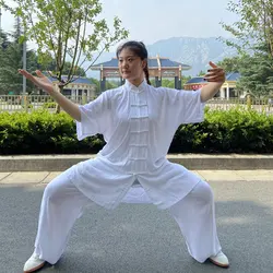 CLYFAN Black Grey Tai Chi Solid Cotton 6 Colors High Quality Wushu Kung Fu Clothing Kids Adult Martial Arts Wing Chun Suit