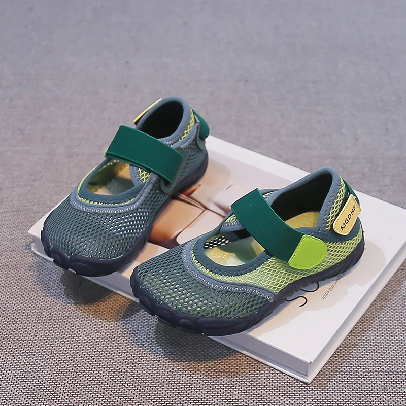 

Summer Kids Mesh Breathable Sneakers Colorful Barefoot Children Trainers Anti-slip Unisex Sporty Boys Girls Casual Shoe 23-37