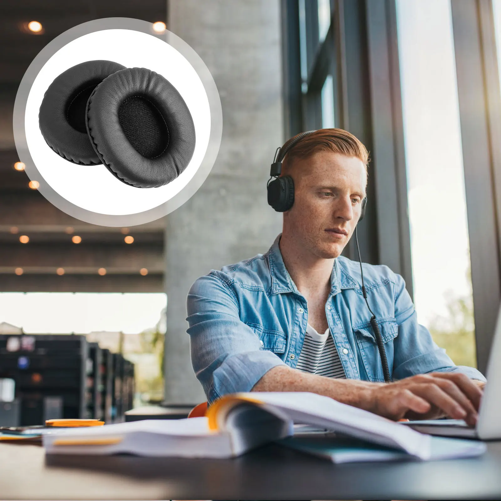 

1Pair Sponge Earphone Cushion Earpad Replacement Soft Comfortable Headset Ear Pad Compatible Mdr-7506 Mdr- Noise Isolation