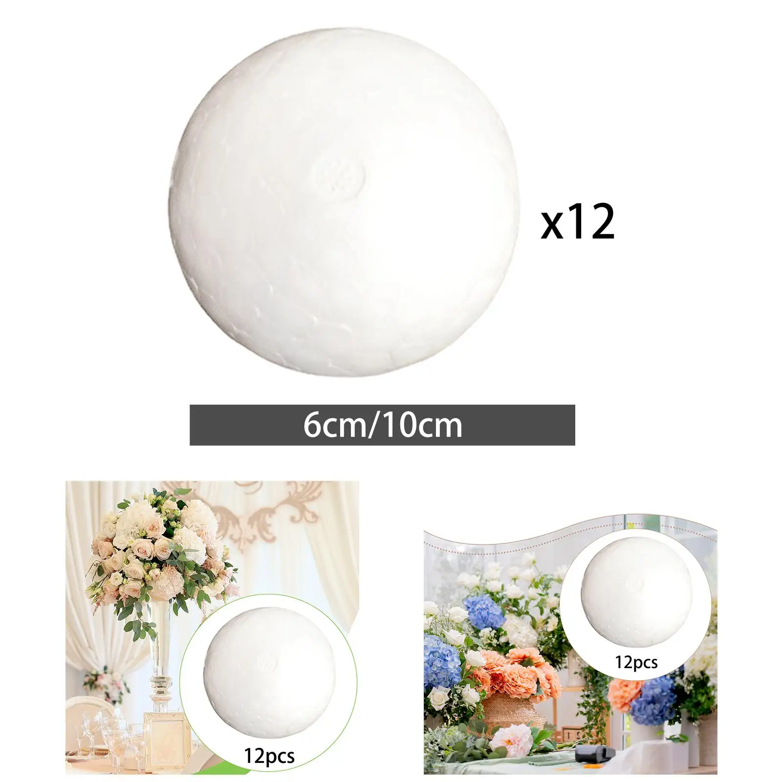 12x Foam Balls Supplies Christmas Tree Baubles for Drawing School Project Holiday Party DIY Arts and Crafts School Modeling