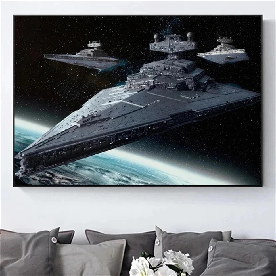 5D DIY Diamond Painting Empire Academy Class Star Destroyer War Fantasy Full Diamond Embroidery Mosaic Picture Home Decoration