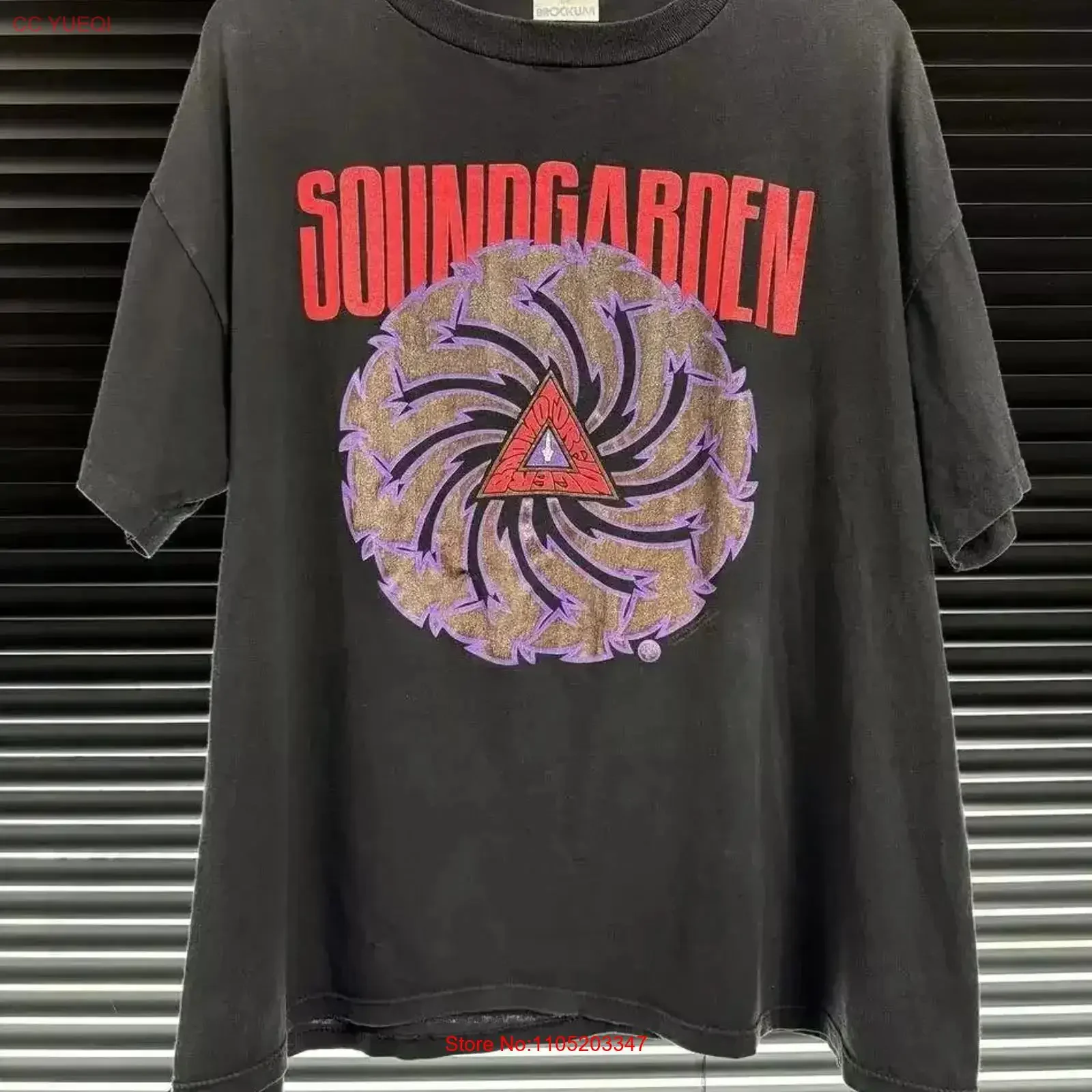 تي شيرت أسود أساسي من Soundgarden Badmotorfinger معاد طباعته S 5XL KH12684 عتيق مغسول وممتد ملابس الشارع الشهير غير رسمية #1