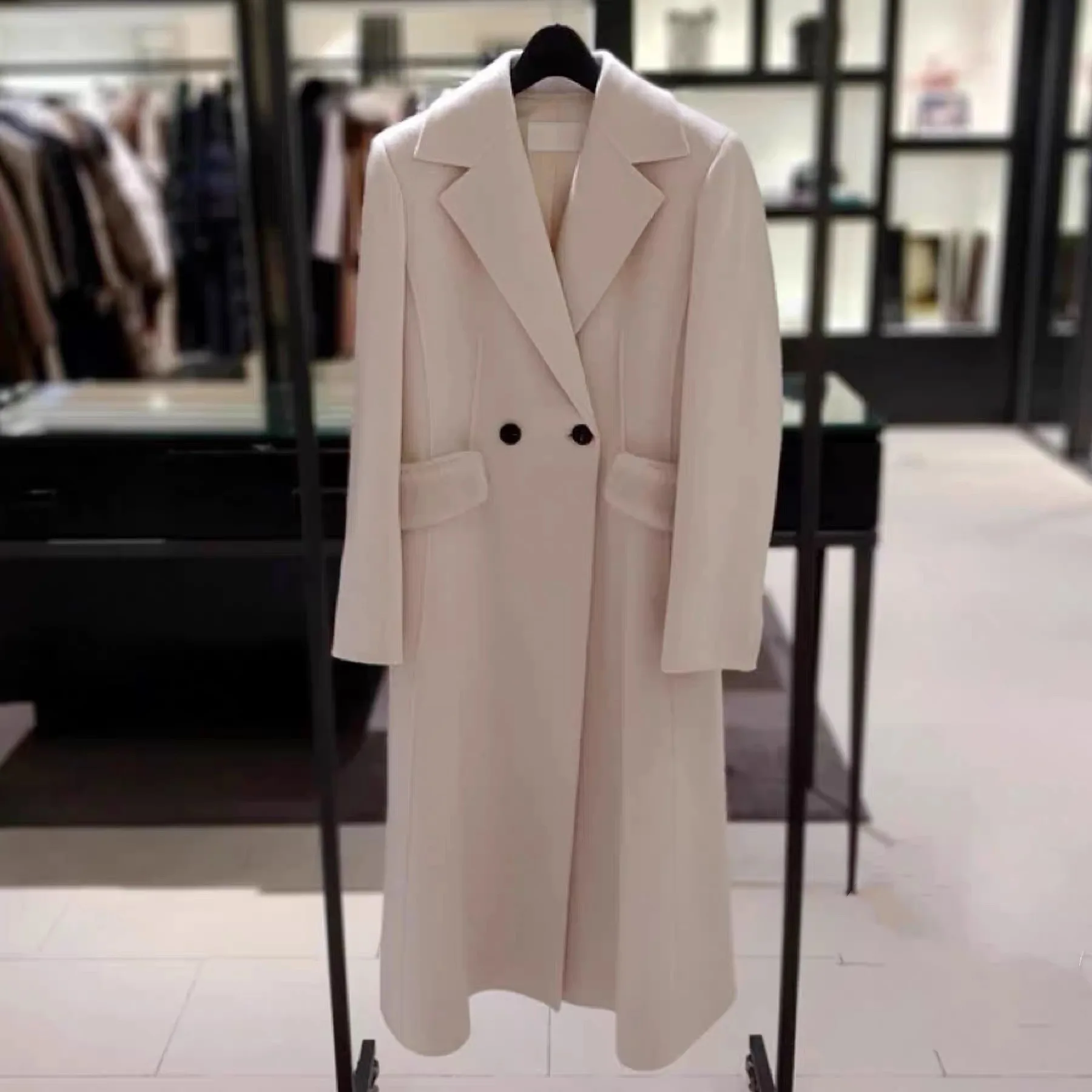 

Lemon Cheese True Special Winter Coat A-Line Woolen Coat Hand Sewn Suit Collar Slimming Waist Commute Sle Long Sve Coat
