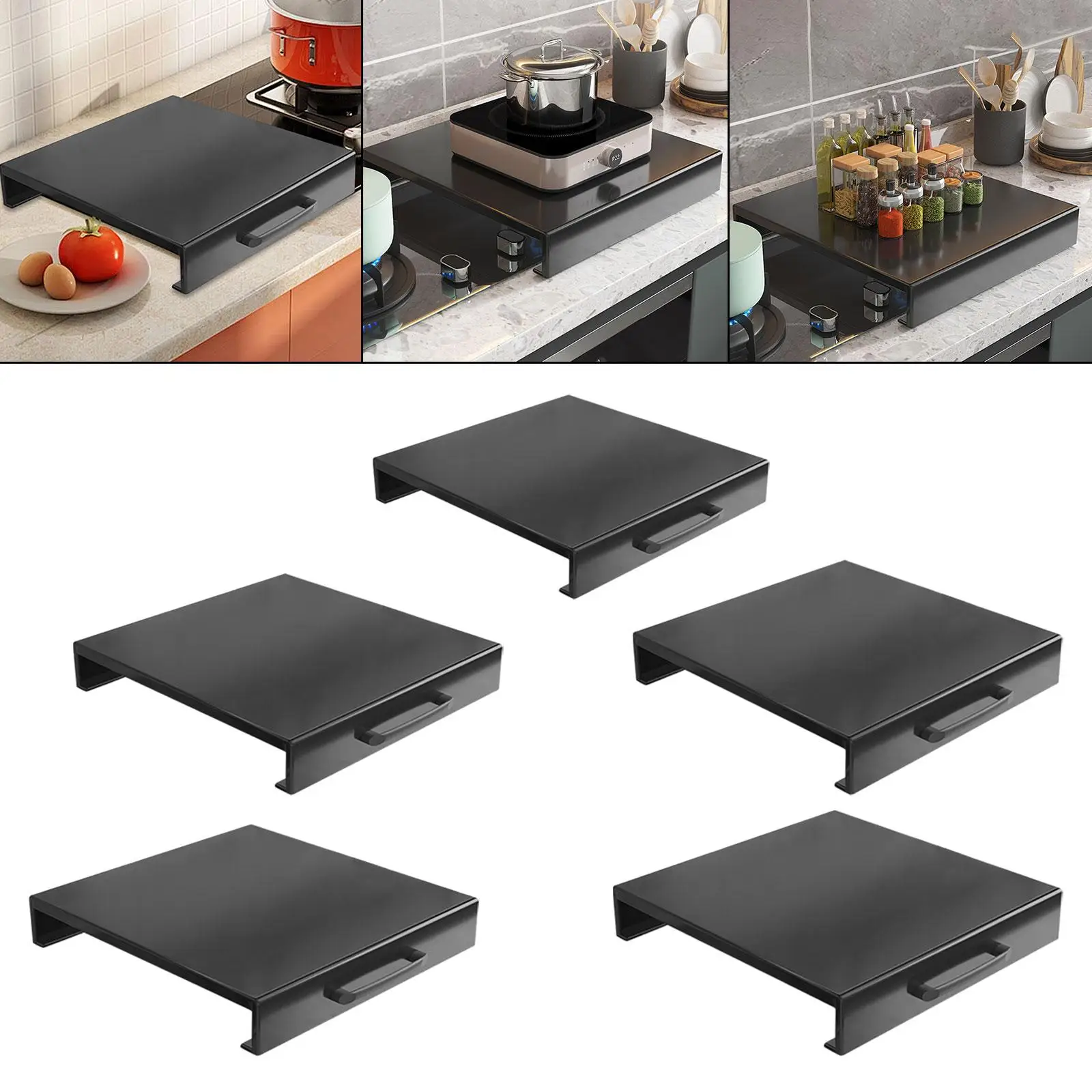 Stovetop Cover Stoves Stand Rack with Handle Heat Resistance Versatile Electric Cooker Rack for Cabinet Small Kitchen Pantry