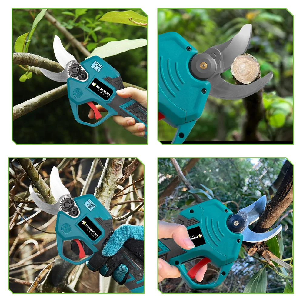 NEWBENY 4 التروس 30 مللي متر اللاسلكي فرش تشذيب المقصات مقص كهربائي فروع شجرة الفاكهة أداة القطع ل ماكيتا بطارية دبوس #6