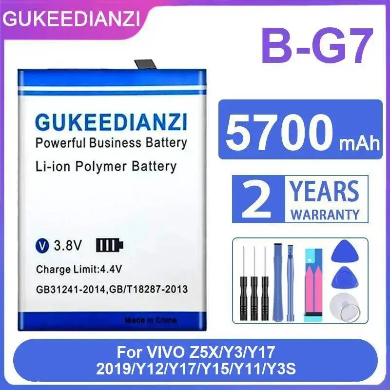 

Долговечная батарея для мобильных телефонов Vivo Z5X, Y3, Y17 2019, Y12, Y17, Y15, Y11, Y3S, B-G7: надежная мощность 5700 мАч