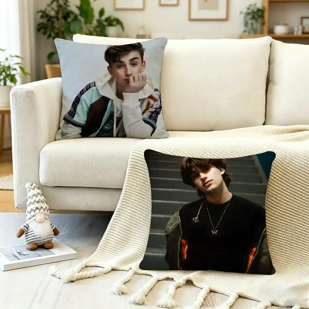 Teen Singer Johnny Orlando Cushion Cover Anti-dustmite Pillowcase Invisible zipper silky short plush Sofa cushion cover