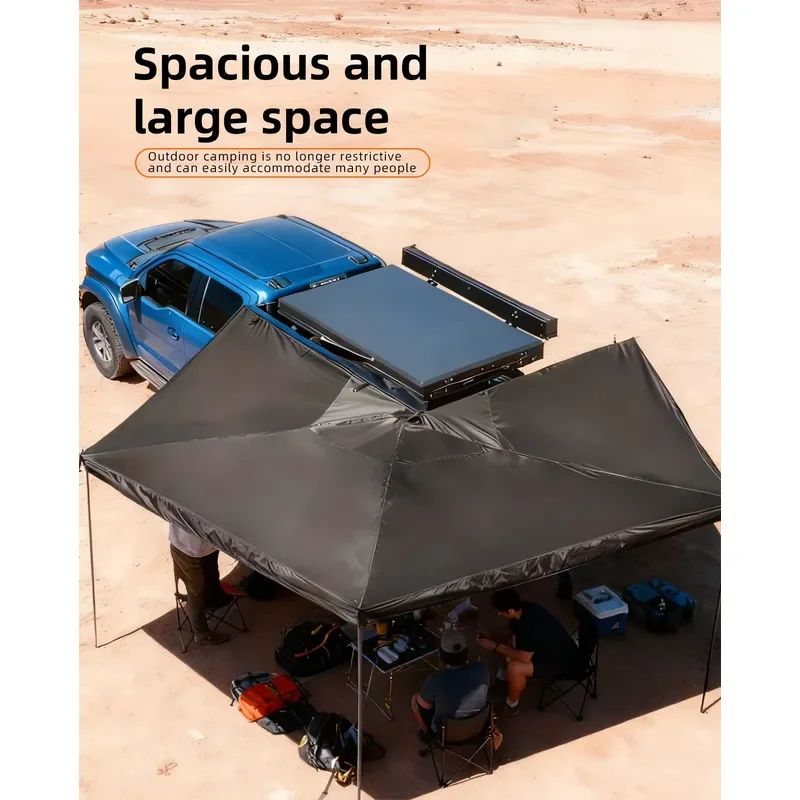 Four-Season Waterproof Quick-Open 270-Degree Fan-Shaped Roof Top Tent for Australia Pickup Truck Canopy Outdoor Camping