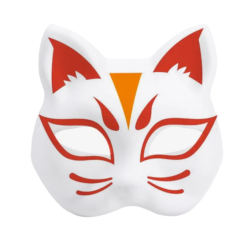 Pintados à mão Raposas Máscara Japonesa, DIY Rave Anime, Demônio Slayer, Meia Face, Máscaras de Gato, Festival Party Props, 1 Pc, 3 Pcs, 5Pcs